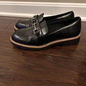Black Loafers with Brown Sole
